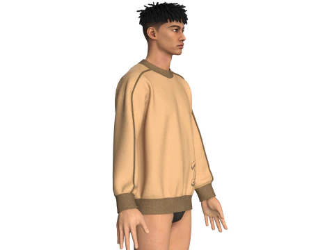 Men Pipping With Printed Sweatshirt 3D Model
