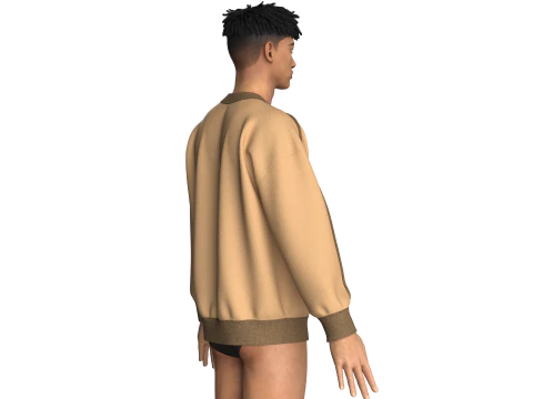 Men Pipping With Printed Sweatshirt 3D Model