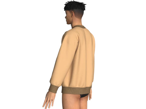 Men Pipping With Printed Sweatshirt 3D Model