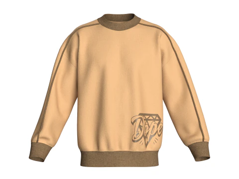 Men Pipping With Printed Sweatshirt 3D Model