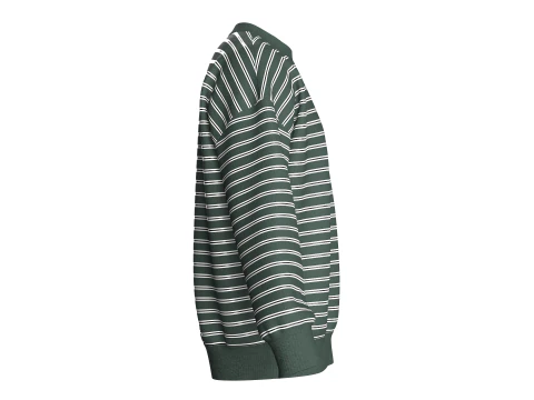 Men Striped Oversized Sweatshirt 3D Model