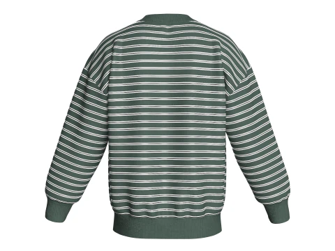 Men Striped Oversized Sweatshirt 3D Model