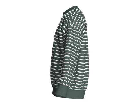 Men Striped Oversized Sweatshirt 3D Model
