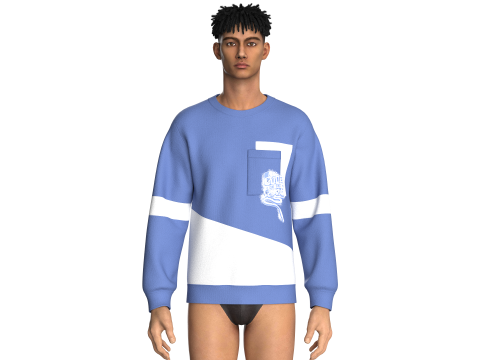 Мужская толстовка с карманами и принтом 3D Модель