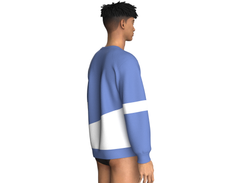 Męska bluza z kieszeniami i nadrukiem Model 3D