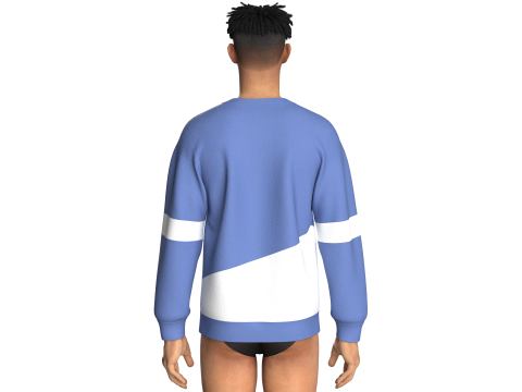 Męska bluza z kieszeniami i nadrukiem Model 3D