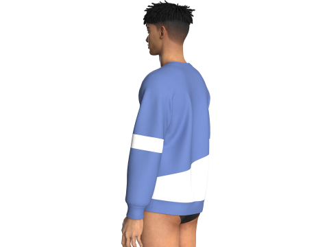 Męska bluza z kieszeniami i nadrukiem Model 3D