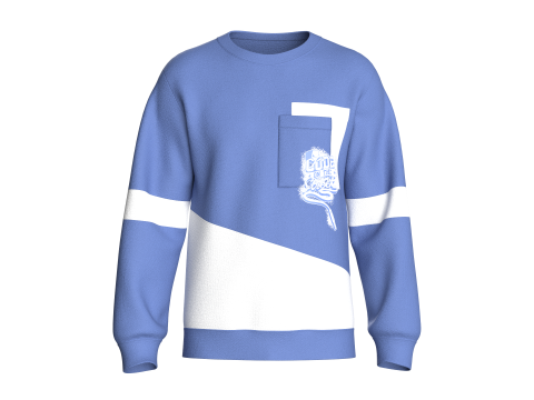 Męska bluza z kieszeniami i nadrukiem Model 3D