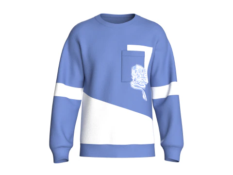 Men Printed Pocket Sweatshirt 3D Model