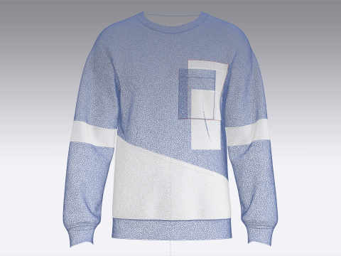 Męska bluza z kieszeniami i nadrukiem Model 3D