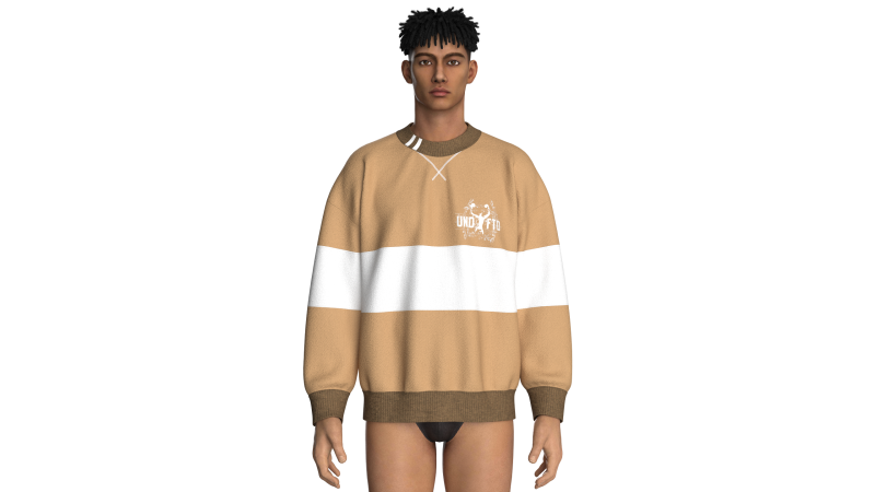 Hombres Sudadera extragrande con cuello tripping Modelo 3D .c4d .max .obj .3ds .fbx .stl .blend