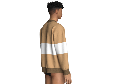 Hombres Sudadera extragrande con cuello tripping Modelo 3D