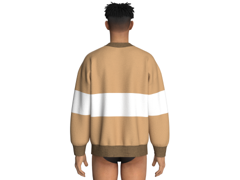 Hombres Sudadera extragrande con cuello tripping Modelo 3D