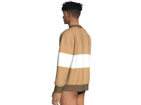 Hombres Sudadera extragrande con cuello tripping Modelo 3D