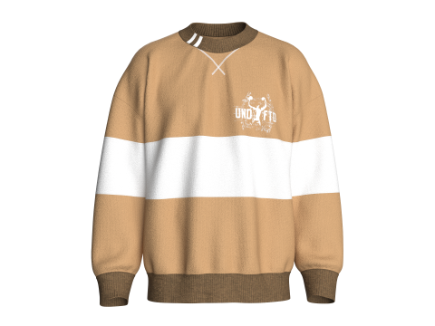 Hombres Sudadera extragrande con cuello tripping Modelo 3D