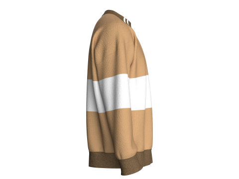 Hombres Sudadera extragrande con cuello tripping Modelo 3D