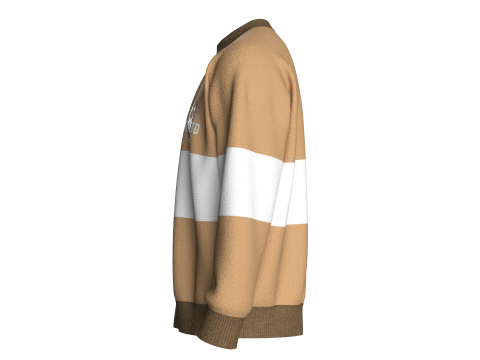 Hombres Sudadera extragrande con cuello tripping Modelo 3D