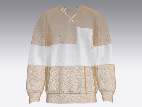 Hombres Sudadera extragrande con cuello tripping Modelo 3D