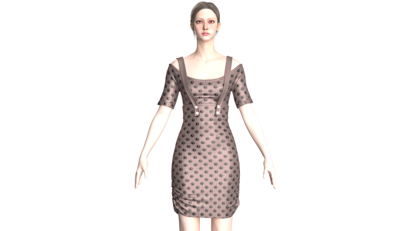 Modisches Partykleid für Mädchen V2 3D Modell .c4d .max .obj .3ds .fbx .stl .blend 