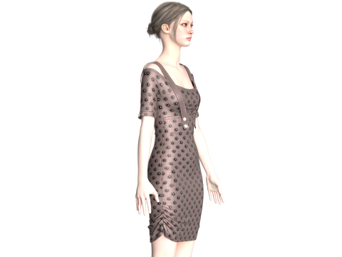 Modisches Partykleid für Mädchen V2 3D Modell
