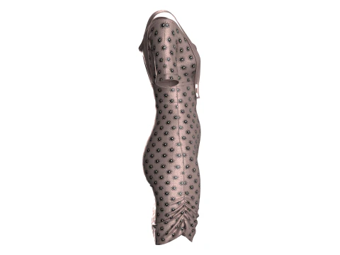 Girls Fashion Party Dress V2 3D Model