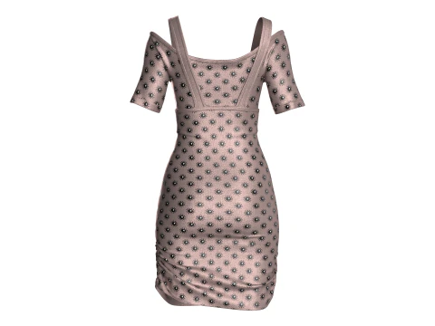 Girls Fashion Party Dress V2 3D Model