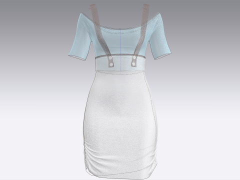 Modisches Partykleid für Mädchen V2 3D Modell