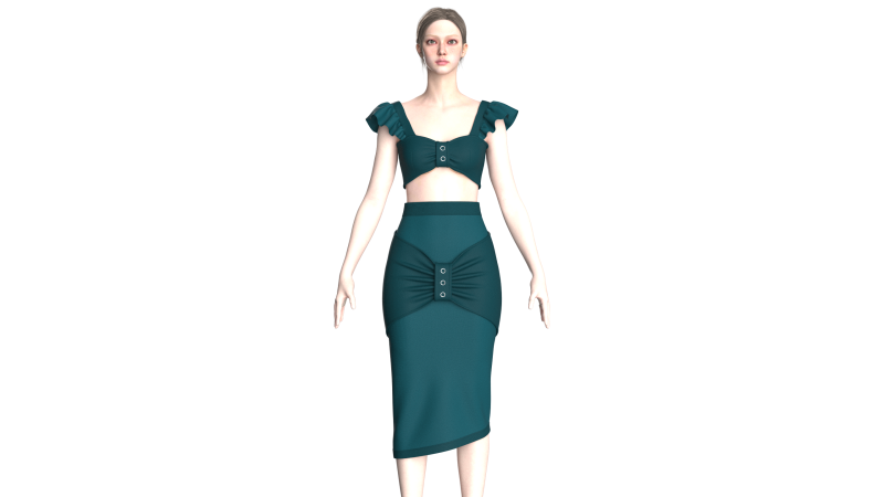 Kız Çocuk Etekli Crop Top V6 3D Model .c4d .max .obj .3ds .fbx .stl .blend 