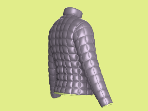 休闲男式拉链冬季衬垫夹克 - 外套 3D 模型