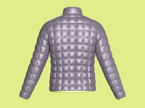 休闲男式拉链冬季衬垫夹克 - 外套 3D 模型