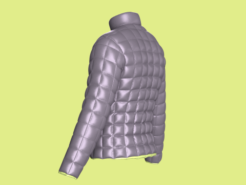 休闲男式拉链冬季衬垫夹克 - 外套 3D 模型