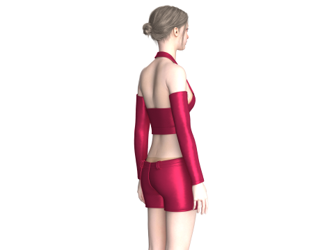 Girls Bralette With Shorts - Second life Outfit 3D Model