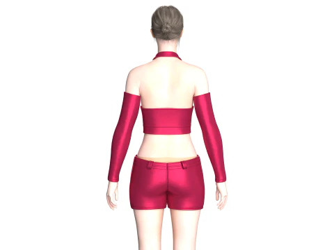 Girls Bralette With Shorts - Second life Outfit 3D Model