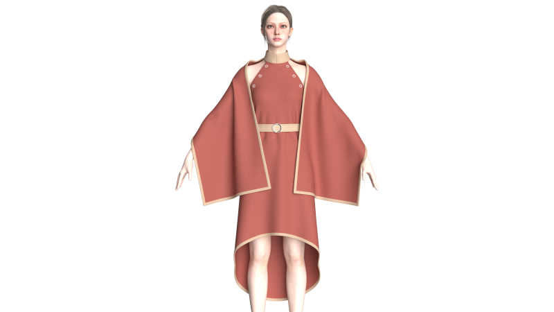 여아 케이프 드레스 V13 3D 모델 .c4d .max .obj .3ds .fbx .stl .blend 