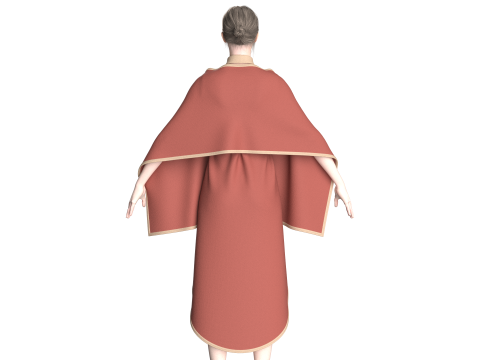 여아 케이프 드레스 V13 3D 모델