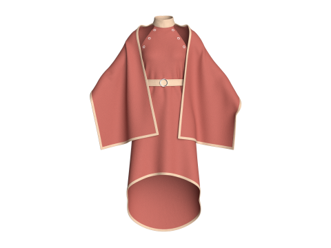 여아 케이프 드레스 V13 3D 모델