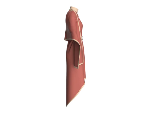 Girls Cape Dress V13 3D Model
