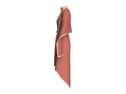 Girls Cape Dress V13 3D Model
