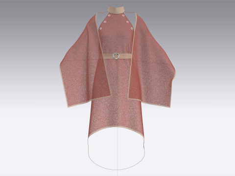 여아 케이프 드레스 V13 3D 모델