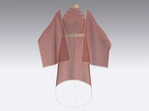 Girls Cape Dress V13 3D Model