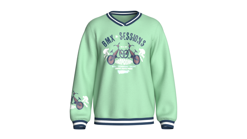 पुरुष मुद्रित वी-गर्दन स्वेटशर्ट 3D मॉडल .c4d .max .obj .3ds .fbx .stl .blend