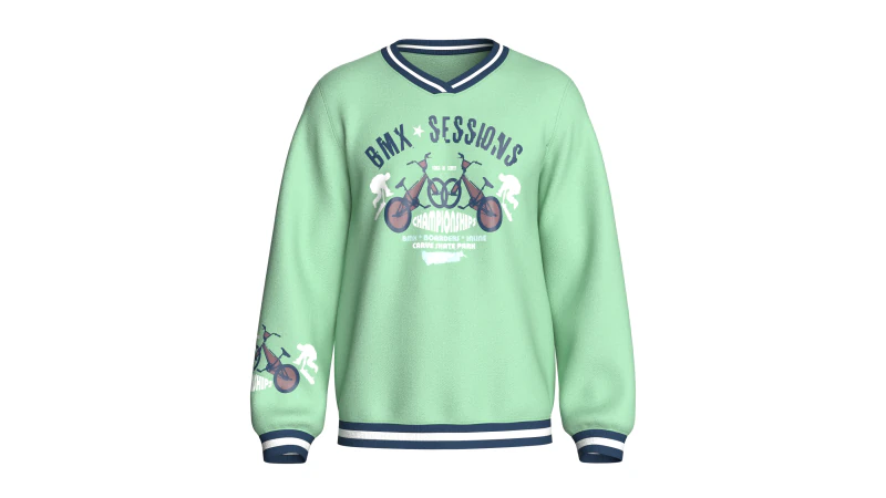 Męska bluza z nadrukiem i dekoltem w kształcie litery V Model 3D .c4d .max .obj .3ds .fbx .stl .blend 