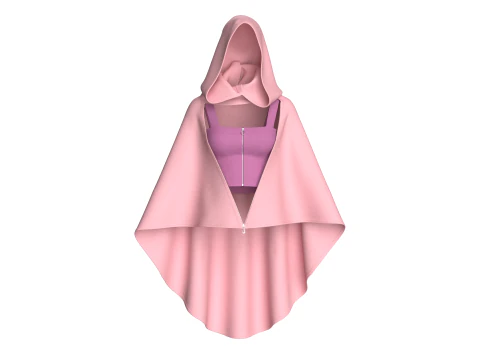 Girls Bralette With Hooded Dress 3D Model