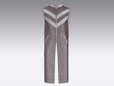 男士无袖皮夹克 3D 模型