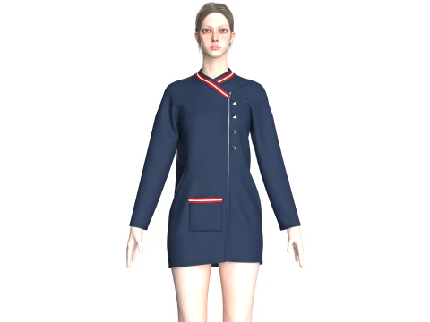 Uniforme da chef per ragazze Modello 3D