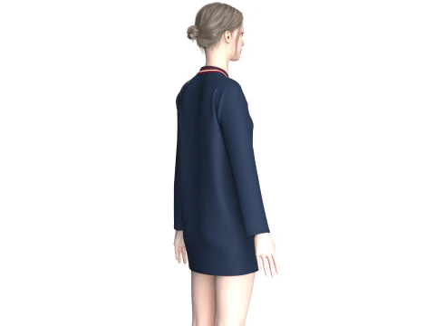 Girls Chef Uniform 3D Model