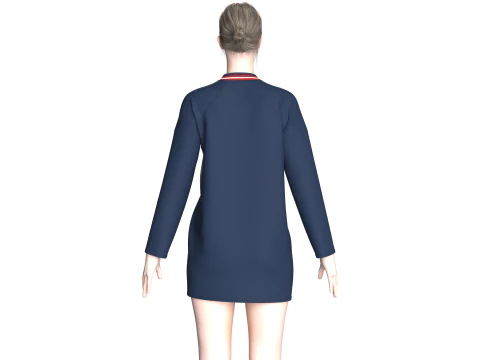 Girls Chef Uniform 3D Model