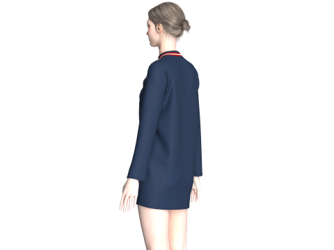 लड़कियों की शेफ वर्दी 3D मॉडल