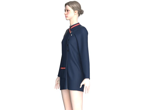 Girls Chef Uniform 3D Model