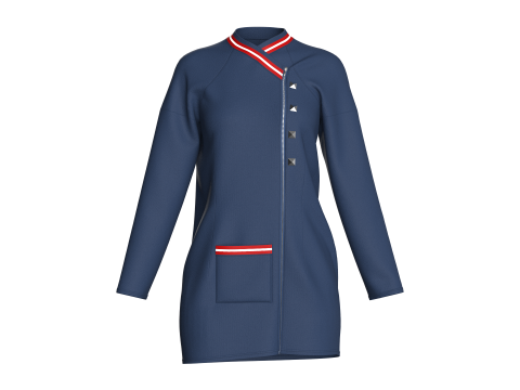 लड़कियों की शेफ वर्दी 3D मॉडल